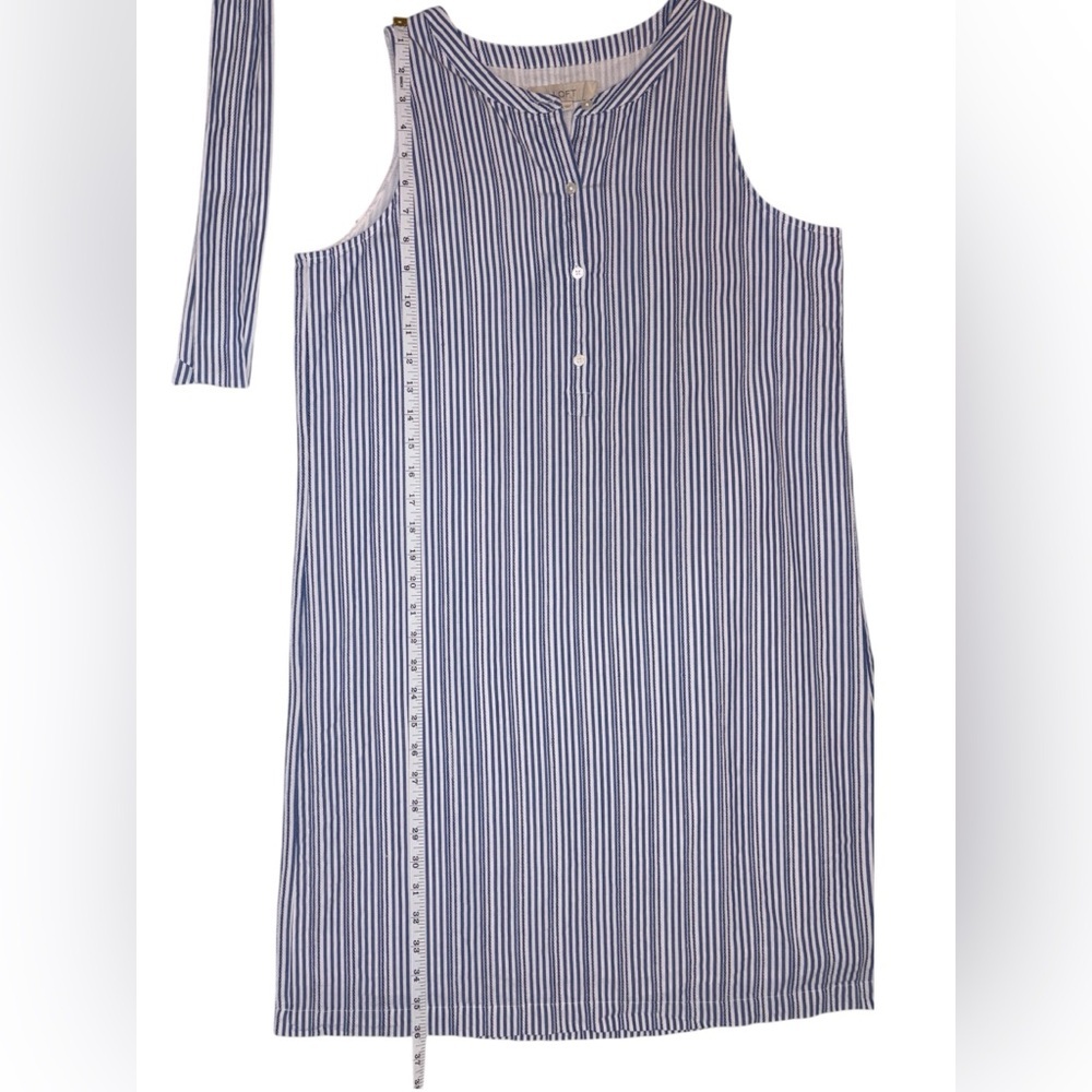 LOFT Navy Striped Midi Dress - Picture 6 of 8